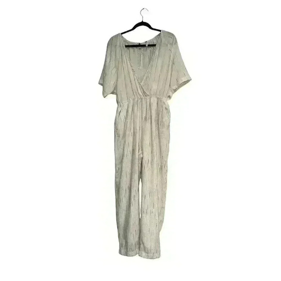 Anthropologie Feather Bone Soleil Belted Jumpsuit in Ivory Size SMALL - Picture 2 of 9